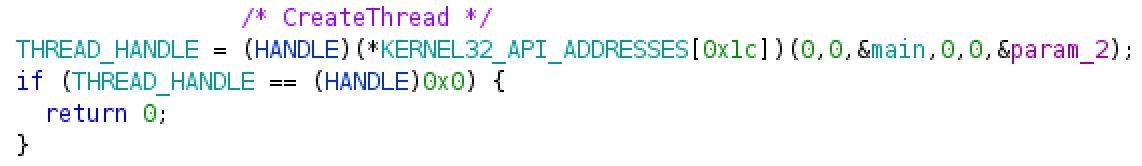 Example of protected API call in Qakbot